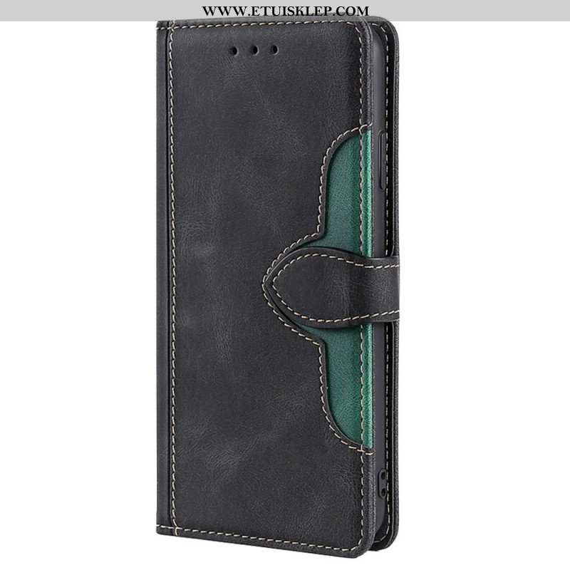 Etui Folio do Xiaomi Redmi Note 11 / 11S Dwukolorowa Stylowa Sztuczna Skóra